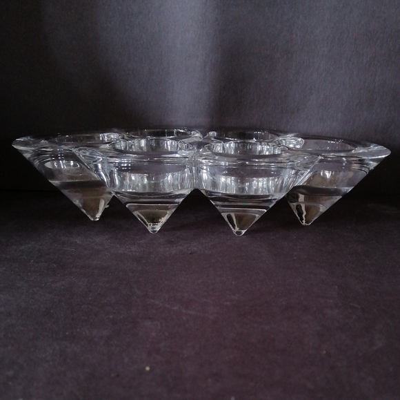 Vintage MCM JOHN LEWIS Candle Holder 6-Point Crystal Tea Light Votive - Picture 1 of 3